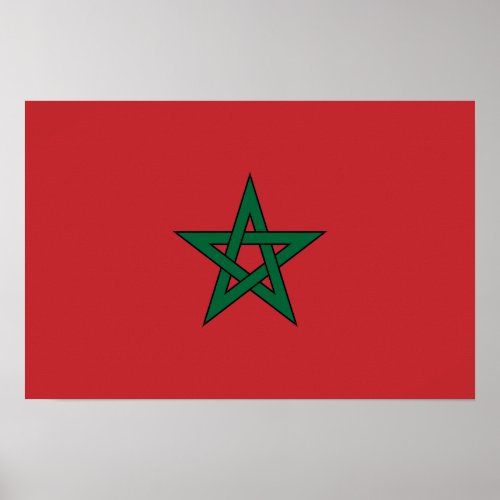 Morocco  Moroccan Flag Poster