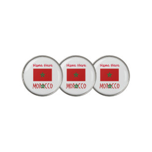 Morocco Moroccan Flag Red Personalized Name Golf Ball Marker