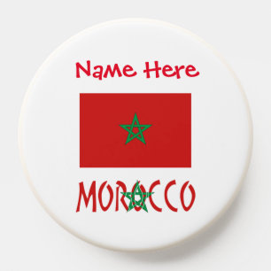 Morocco Moroccan Flag Red Personalized Name PopSocket