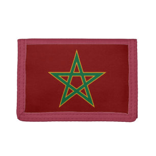 Morocco Moroccan Flag Soccer Football Lover Tri-fold Wallet