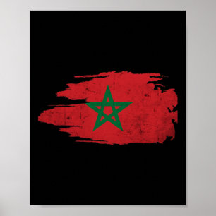 Morocco Moroccan Flag Soccer Footbyll Lover Poster