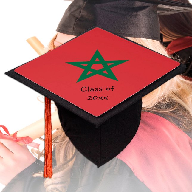 Morocco & Moroccan Flag - Students /University Graduation Cap Topper (Creator Uploaded)