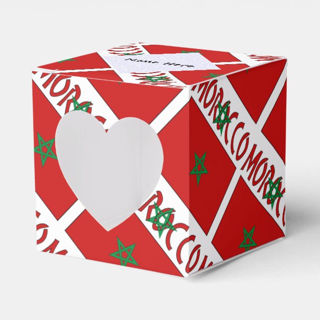 Morocco Moroccan Flag Tiled Personalized  Favor Boxes (Front Side)