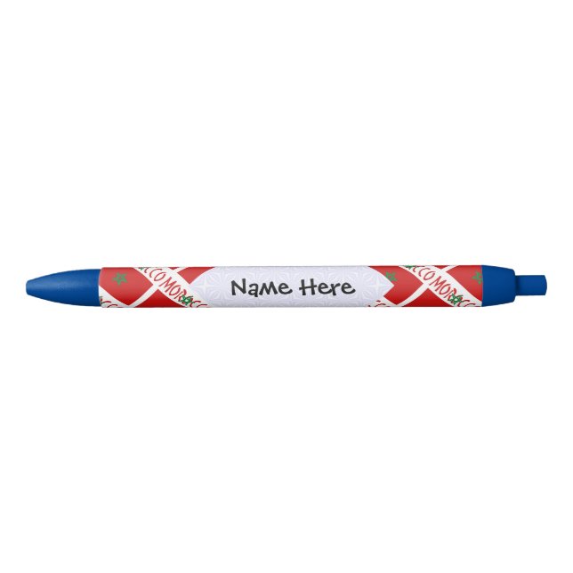 Morocco Moroccan Flag Tiled Personalized Name  Pen (Front)