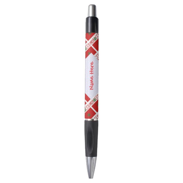 Morocco Moroccan Flag Tiled Red Personalized  Pen (Front Vertical)