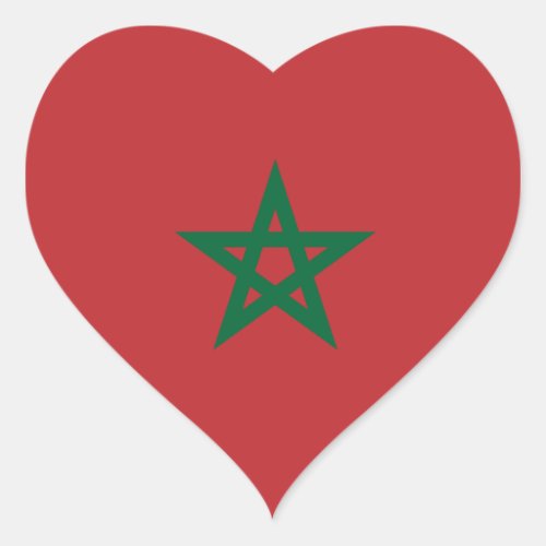 MoroccoMoroccan Heart Flag Heart Sticker