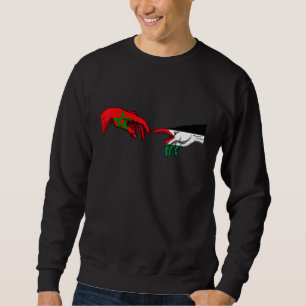 Morocco Palestine Flag Palestinian Moroccan Hands Sweatshirt