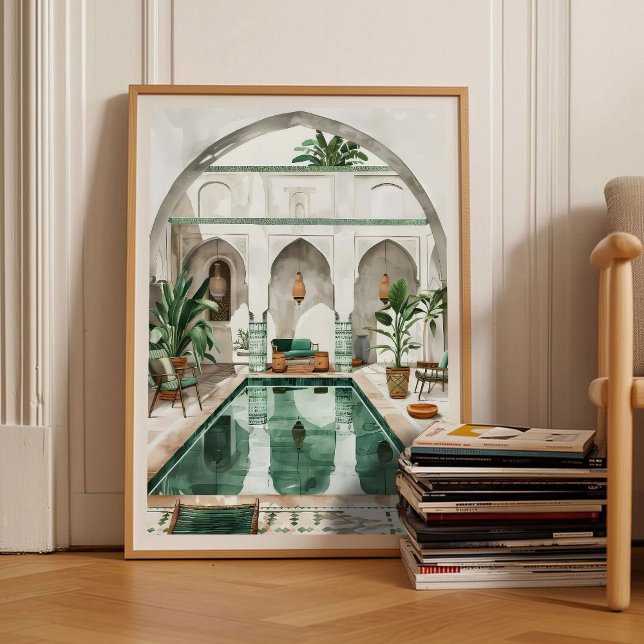 Morocco Print Morocco Illustration Moroccan Riad  (Creator Uploaded)