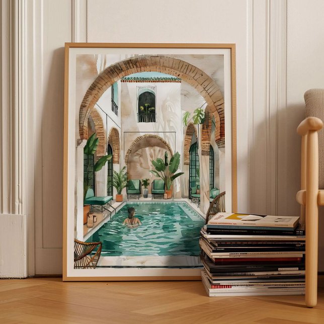 Morocco Print Morocco Illustration Moroccan Riad  (Creator Uploaded)