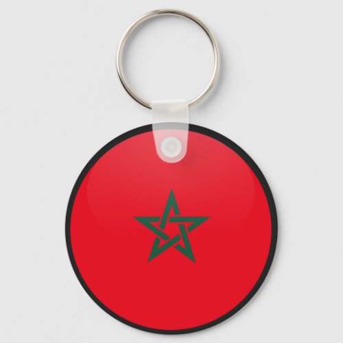 Morocco quality Flag Circle Keychain