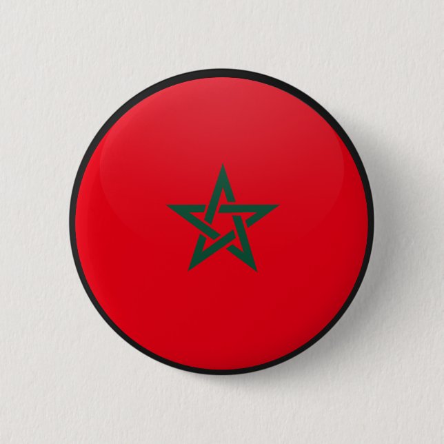 Morocco quality Flag Circle Pinback Button (Front)