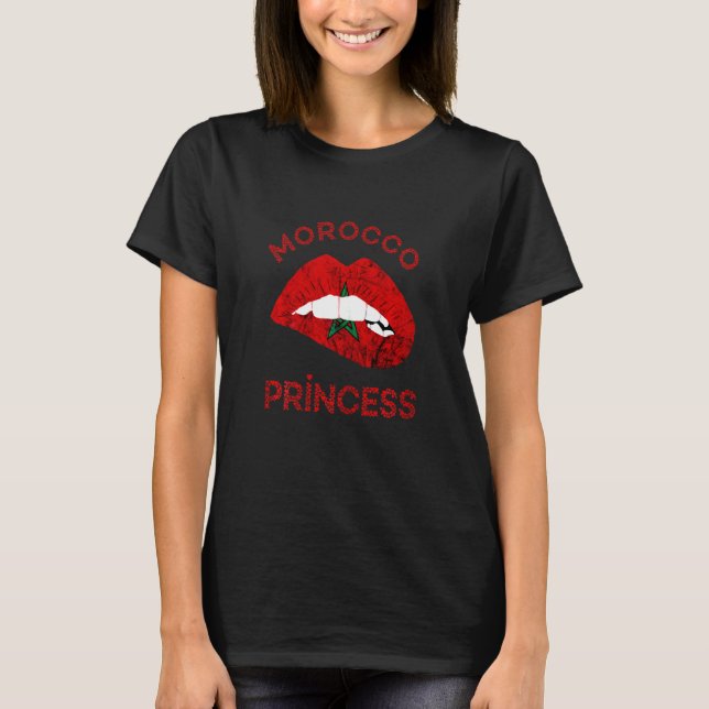 Morocco Roots Princess Lip Moroccan Pride Morocco  T-Shirt (Front)