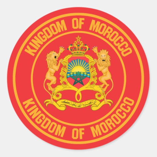 Morocco Round Emblem Classic Round Sticker