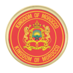 Morocco Round Emblem Gold Finish Lapel Pin