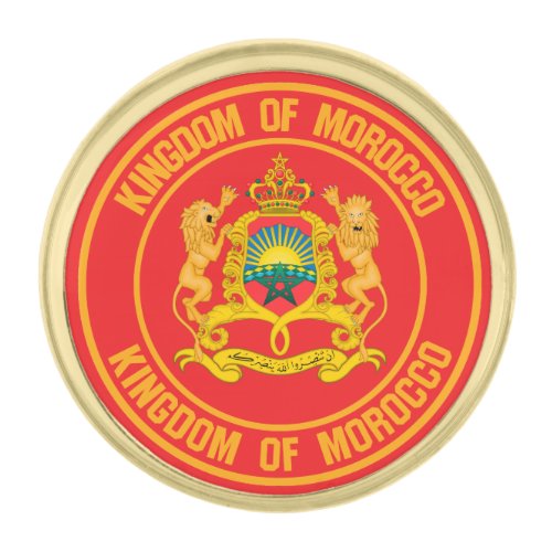 Morocco Round Emblem Gold Finish Lapel Pin