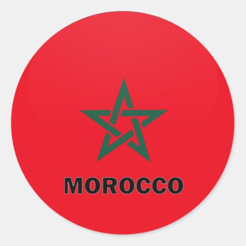 Morocco Roundel quality Flag Classic Round Sticker