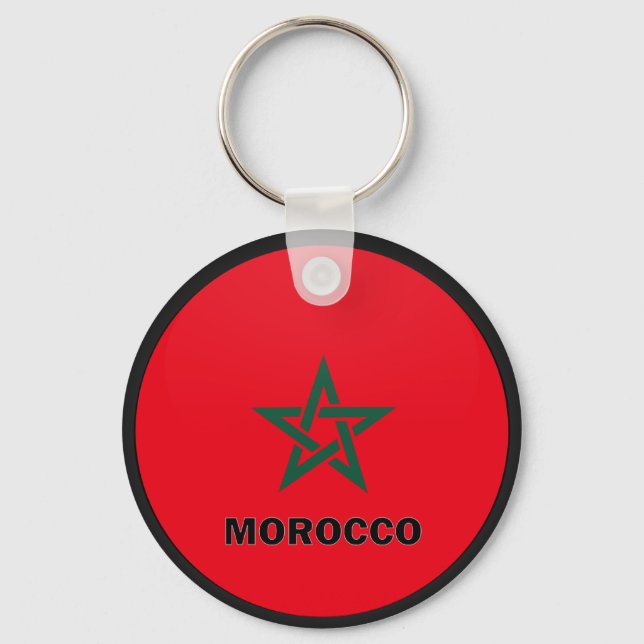 Morocco Roundel quality Flag Keychain (Front)