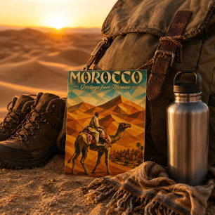 Morocco Sahara Desert Camel Ride Travel Postcard