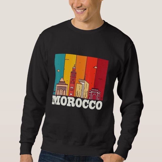Morocco Skyline Africa Souvenir Moroccans Gibralta Sweatshirt (Front)