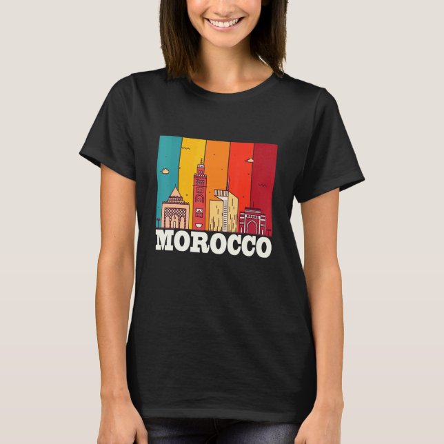 Morocco Skyline Africa Souvenir Moroccans Gibralta T-Shirt (Front)