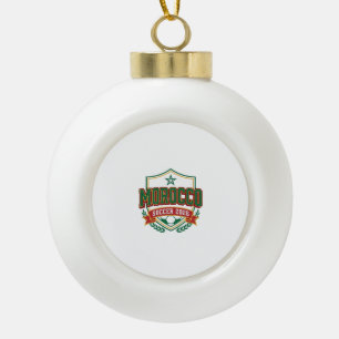 Morocco Soccer 2026 Soccer Bold Country Typography Ceramic Ball Christmas Ornament