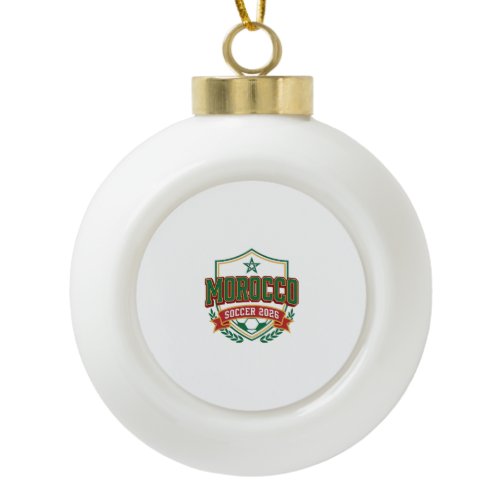 Morocco Soccer 2026 Soccer Bold Country Typography Ceramic Ball Christmas Ornament