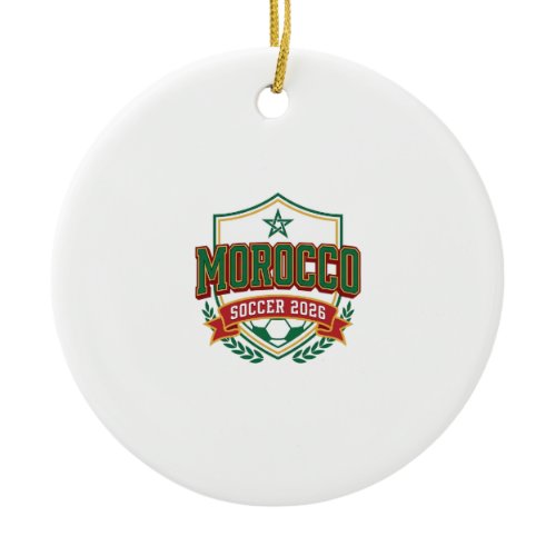 Morocco Soccer 2026 Soccer Bold Country Typography Ceramic Ornament