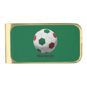 Morocco Soccer Gold Finish Money Clip