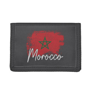 Morocco soccer lover gift Maroc Flag Morocco Moroc Trifold Wallet