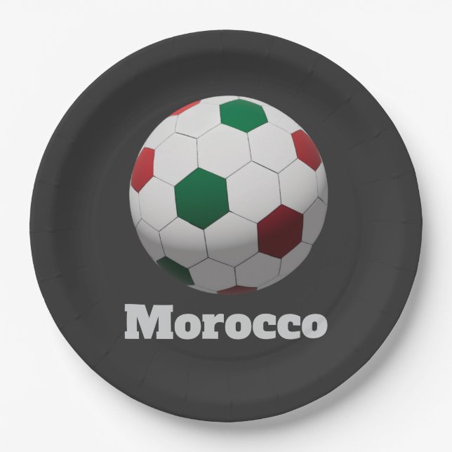 Morocco Soccer Paper Plates (Front)