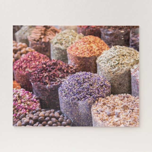 Morocco Souk Dried Flowers & Spices Display Jigsaw Puzzle (Horizontal)