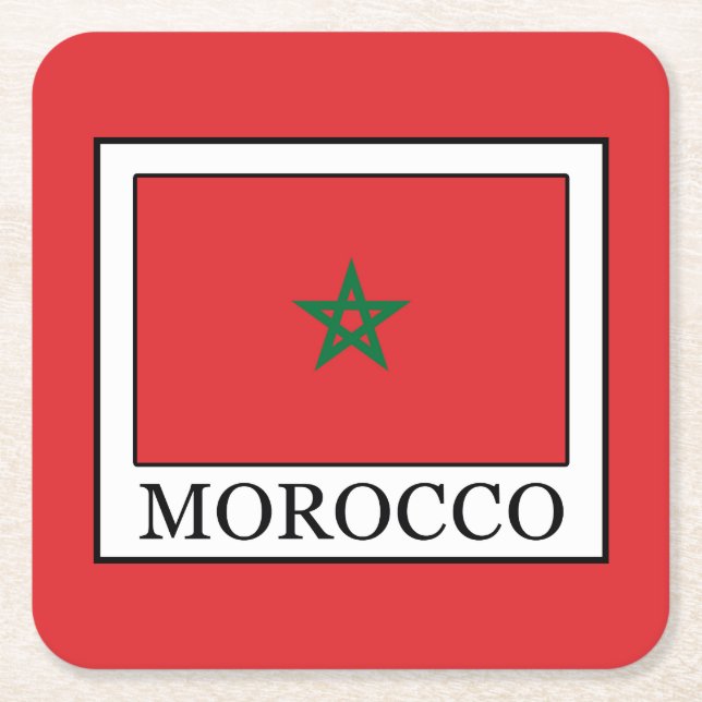 Morocco Square Paper Coaster (Front)