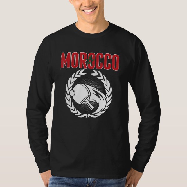 Morocco Table Tennis   Moroccan Ping Pong Supporte T-Shirt (Front)