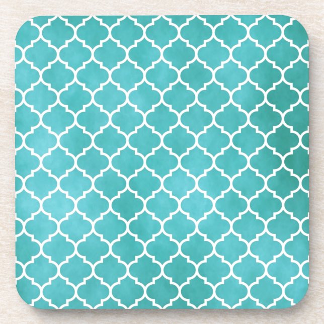 MOROCCO TEAL BEVERAGE COASTER (Front)