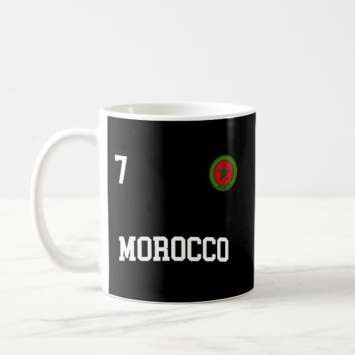 Morocco Team Sports Number 7 Soccer Moroccan Flag Coffee Mug