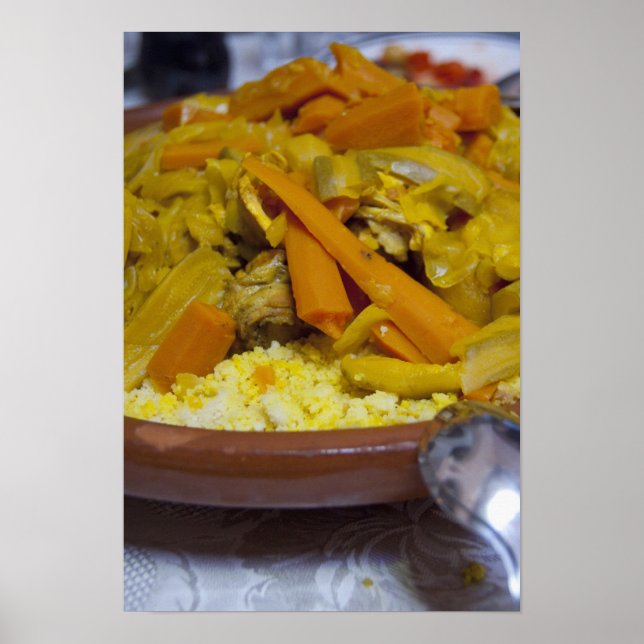 Morocco, Tetouan. Traditional Moroccan meal of Poster (Front)