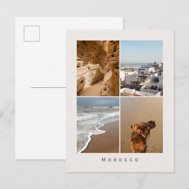 Morocco Travel Photo Collage (Sandy coasts) Postcard (Front/Back)