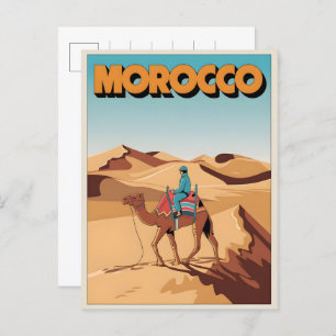 Morocco travel postcard desert camel trip gift