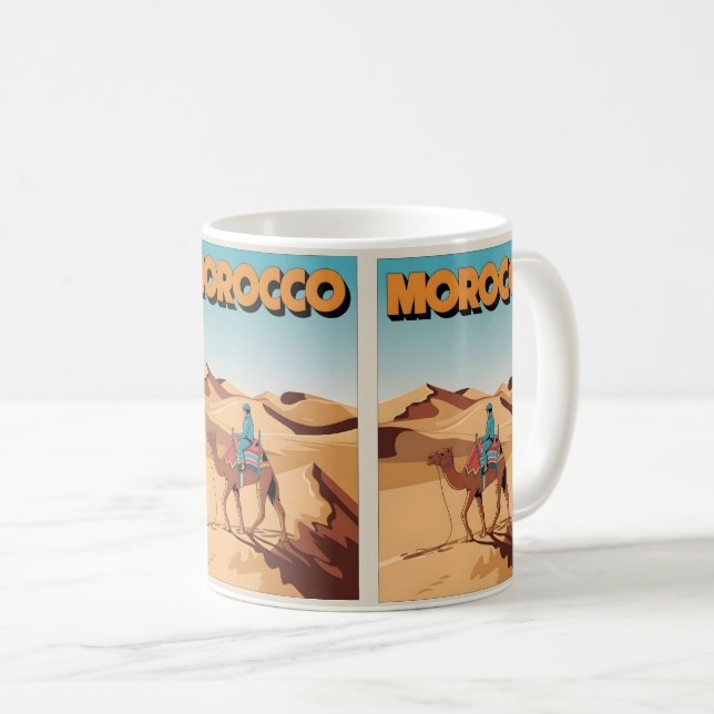 Morocco travel postcard desert camel trip gift coffee mug (Front Right)