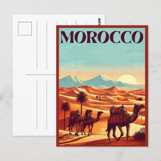 morocco travel postcard with camels in desert gift