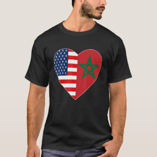 Morocco US Flag American Moroccan Love Morocco Moo T-Shirt