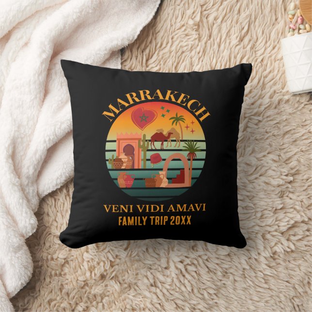Morocco Veni Vidi Amavi Group Vacation MARAKKESH  Throw Pillow (Blanket)