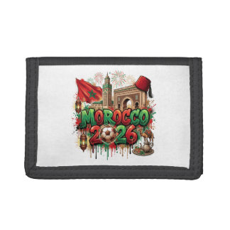 Morocco Vintage Flag Moroccan African Trifold Wallet