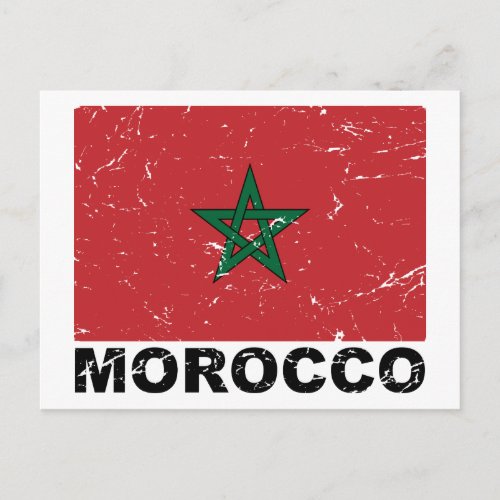 Morocco Vintage Flag Postcard