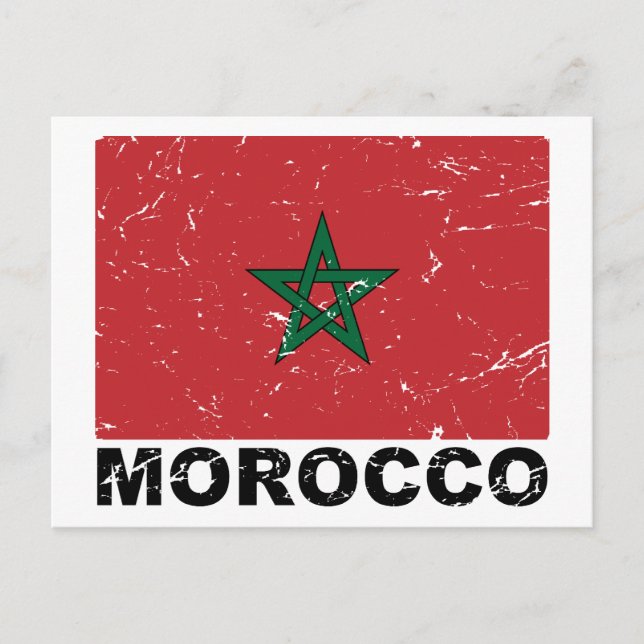 Morocco Vintage Flag Postcard (Front)