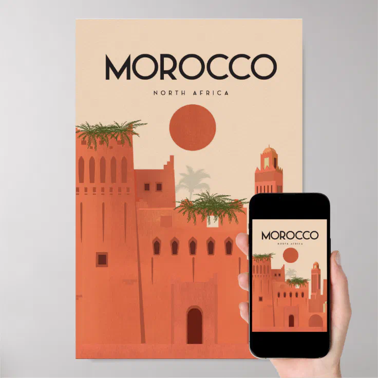 Morocco vintage travel poster (Downloadable)