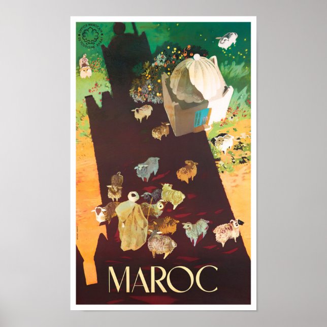 Morocco vintage travel poster (Front)