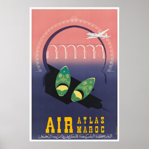 Morocco Wall Art Travel Poster Vintage Moroccan