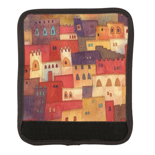 Morocco Watercolor Luggage Handle Wrap (Front)