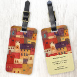 Morocco Watercolor Luggage Tag<br><div class="desc">Watercolor painting of the village of Ait Benhaddou in Morocco.  Warm earthy colors and distinctive architecture feature.  Change your details on the back to personalize.  Original art by Nic Squirrell.</div>